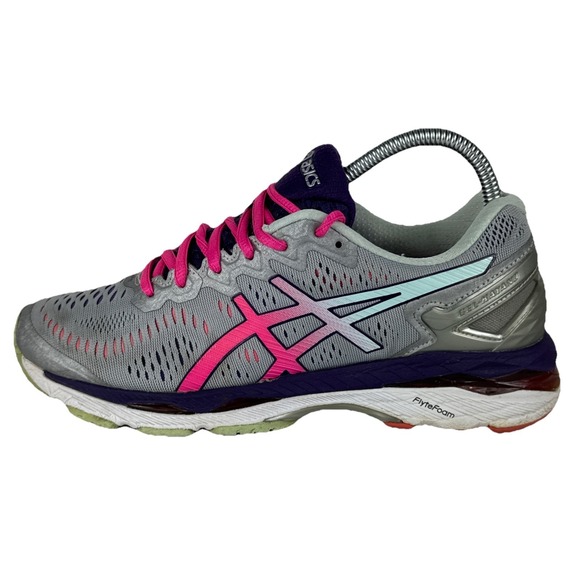 Asics Shoes - Asics Gel Kayano Running Shoes Womens 7.5 Gray Pink Walking Active Sneaker Teal